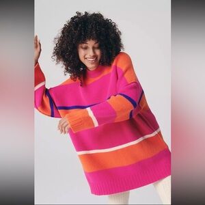 Free People Peaches Striped Tunic Sweater